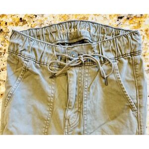 Women's American Eagle Super Stretch Green Cargo Jogger Drawstring‎ Pant Size 00